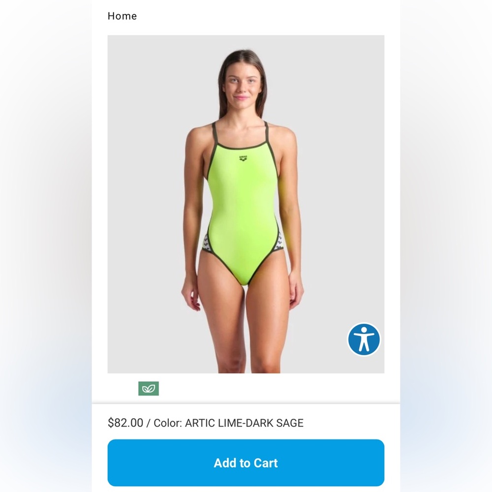 Arena Women's Artic Lime One-Piece Swimsuit